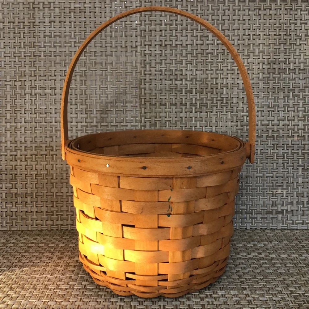 Longaberger 1995 Round Handle Basket With Domed Bottom